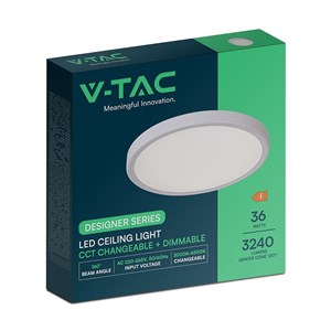Oprawa sufitowa V-TAC LED 36W CCT 390x35mm pilot VT-7737 3000K-4500K-6500K 3240lm