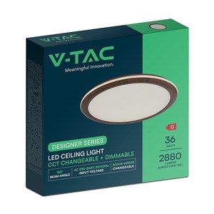 Oprawa sufitowa V-TAC LED 36W CCT 410x30mm pilot VT-7738 3000K-4500K-6500K 2880lm