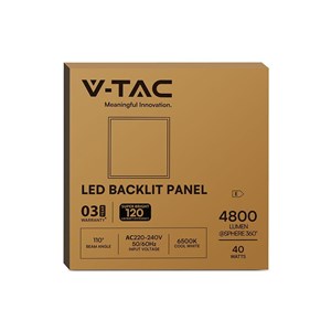 Panel LED V-TAC 40W 600x600 slim 18mm 120Lm/W VT-61041 6500K 4800lm 3 lata gwarancji