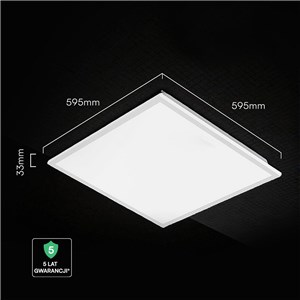 Panel LED V-TAC 40W 600x600 backlight 33mm 120Lm/W VT-61042 6500K 4800lm 5 lat gwarancji