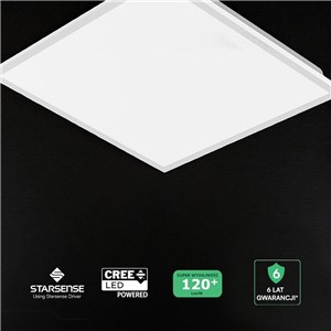 Panel LED V-TAC 40W 600x600 LED CREE CHIP zasilacz STARSENSE backlight 33mm 120Lm/W VT-61044 6500K 4800lm 6 lat gwarancji