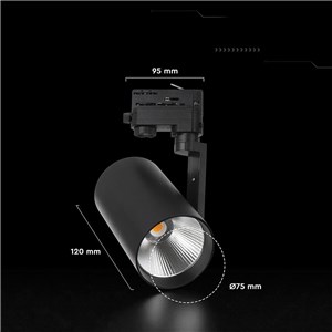 Oprawa szynosystem 3F V-TAC 20W LED CREE CHIP 20st czarna VT-11122 6500K 1620lm 6 lat gwarancji