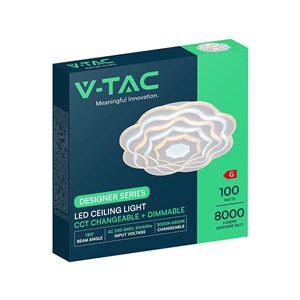 Oprawa sufitowa V-TAC 100W LED 51cm ściemnialna biała pilot CCT VT-84050 3000K-6500K 8000lm