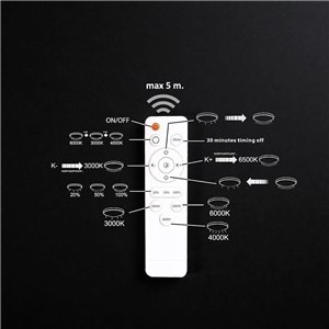 Oprawa sufitowa V-TAC 100W LED 51cm ściemnialna biała pilot CCT VT-84050 3000K-6500K 8000lm