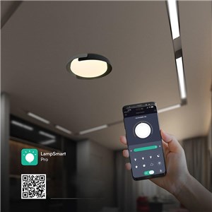 Oprawa sufitowa plafoniera 48W LED 50cm 3w1 ściemnialna czarny/szary BT pilot CCT VT-84020 3000K-4000K-6000K 5760lm