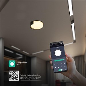 Oprawa sufitowa plafoniera 48W LED 45cm 3w1 ściemnialna czarna BT pilot CCT VT-84023 3000K-4000K-6500K 5760lm