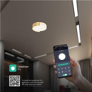 Oprawa sufitowa plafoniera 48W LED 45cm 3w1 ściemnialna złota BT pilot CCT VT-84023 3000K-4000K-6000K 5760lm