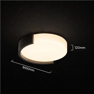 Oprawa sufitowa plafoniera 63W LED 55cm 3w1 ściemnialna czarna BT pilot CCT VT-84036 3000K-4000K-6000K 7200lm