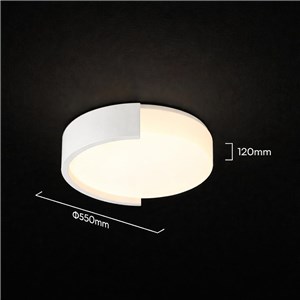 Oprawa sufitowa plafoniera 63W LED 55cm 3w1 ściemnialna biała BT pilot CCT VT-84036 3000K-4000K-6000K 7200lm