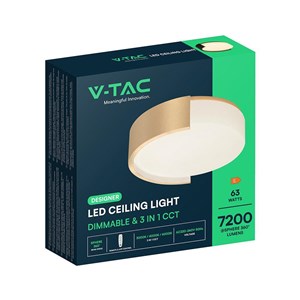 Oprawa sufitowa plafoniera 63W LED 55cm 3w1 ściemnialna biała BT pilot CCT VT-84036 3000K-4000K-6000K 7200lm