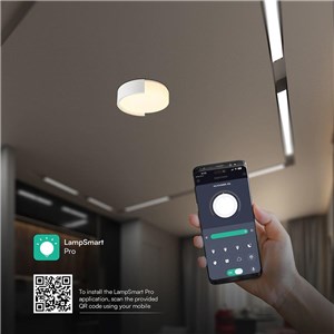 Oprawa sufitowa plafoniera 63W LED 55cm 3w1 ściemnialna biała BT pilot CCT VT-84036 3000K-4000K-6000K 7200lm