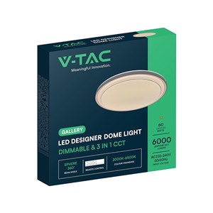 Oprawa sufitowa plafoniera V-TAC 30/60W/30W LED 49cm 3w1 ściemnialna brązowa pilot CCT VT-85031 3000K - 6500K 6000lm
