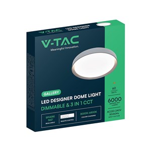 Oprawa sufitowa plafoniera V-TAC 30/60W/30W LED 48cm 3w1 ściemnialna brązowa pilot CCT VT-85031 3000K - 6500K 6000lm