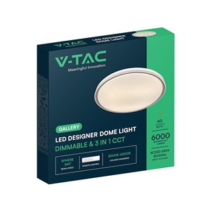 Oprawa sufitowa plafoniera V-TAC 30W/60W/30W LED 49cm 3w1 ściemnialna brązowa pilot CCT VT-85033 3000K-4000K-6500K 6000lm