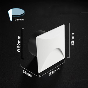 Oprawa schodowa aluminiowa 3W LED V-TAC kwadratowa biała 230V IP65 VT-44002SQ 3000K 230lm