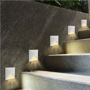 Oprawa schodowa aluminiowa 3W LED V-TAC kwadratowa biała 230V IP65 VT-44002SQ 3000K 230lm