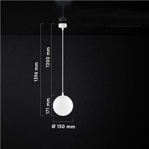 Oprawa zwieszana V-TAC LED 12W biała kula VT-89112 3000K-4000K-6500K 1215lm
