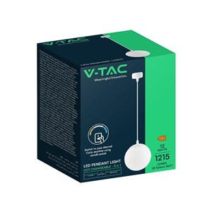 Oprawa zwieszana V-TAC LED 12W biała kula VT-89112 3000K-4000K-6500K 1215lm
