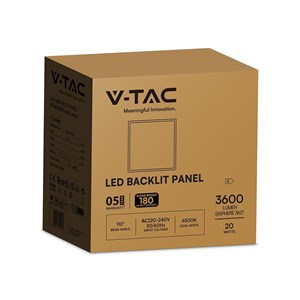 Panel LED V-TAC 20W 60x60 backlight 33mm 180Lm/W VT-61020 6500K 3600lm 5 lat gwarancji