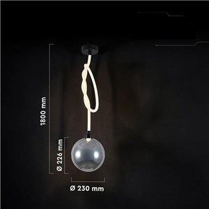 Oprawa zwieszana V-TAC LED 20W dymiona kula fi 23cm wiązany sznur VT-84037 3000K 1900lm