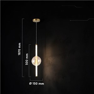 Oprawa zwieszana V-TAC LED 8W złoto bursztyn biały VT-84039 3000K 1100lm