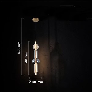 Oprawa zwieszana V-TAC LED 9W złoto bursztyn dymiony VT-84041 3000K 1300lm