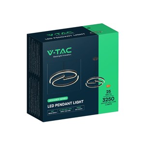 Oprawa zwieszana V-TAC 25W LED kierownica fi40cm czarna VT-84045 4000K 3250lm