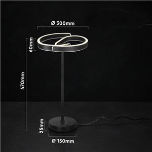 Lampka stołowa nocna 25W kierownica fi30cm czarna VT-84047 4000K 3250lm