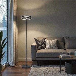 Lampa podłogowa V-TAC 25W kierownica fi30cm x 140cm czarna VT-84048 4000K 3250lm