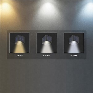 Oprawa ścienna solarna/USB V-TAC 9W LED COB czarna kostka 10x10cm IP65 czujnik ruchu VT-408CCT 3000K-4000K-6000K 900lm