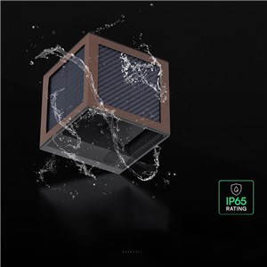 Oprawa ścienna solarna/USB V-TAC 9W LED COB brąz corten kostka 10x10cm IP65 czujnik ruchu VT-408CCT 3000K-4000K-6000K 900lm