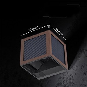 Oprawa ścienna solarna/USB V-TAC 9W LED COB brąz corten kostka 10x10cm IP65 czujnik ruchu VT-408CCT 3000K-4000K-6000K 900lm