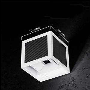 Oprawa ścienna solarna/USB V-TAC 9W LED COB biała kostka 10x10cm IP65 czujnik ruchu VT-408CCT 3000K-4000K-6000K 900lm
