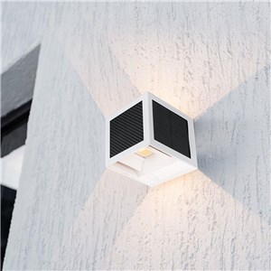 Oprawa ścienna solarna/USB V-TAC 9W LED COB biała kostka 10x10cm IP65 czujnik ruchu VT-408CCT 3000K-4000K-6000K 900lm