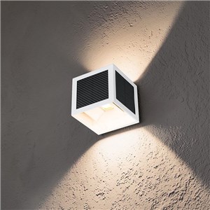 Oprawa ścienna solarna/USB V-TAC 9W LED COB biała kostka 10x10cm IP65 czujnik ruchu VT-408CCT 3000K-4000K-6000K 900lm