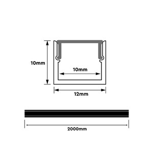 Profil do LED zestaw, ALU anodowany V-TAC 2mb klosz mleczny 12x10mm VT-81131 5 lat gwarancji