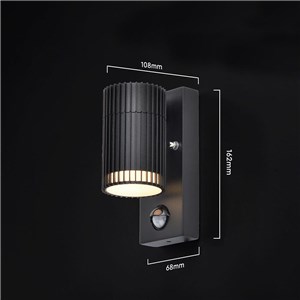 Kinkiet ogrodowy V-TAC GU10 czujnik aluminium w dół IP44 czarny VT-10174PIR 3 lata gwarancji