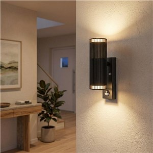 Kinkiet ogrodowy V-TAC GU10 czujnik aluminium góra dół IP44 czarny VT-10175PIR 3 lata gwarancji