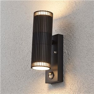 Kinkiet ogrodowy V-TAC GU10 czujnik aluminium góra dół IP44 czarny VT-10175PIR 3 lata gwarancji