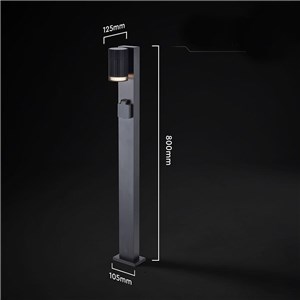 Słupek ogrodowy V-TAC 80CM GU10 czarny gniazdo 230V VT-10178 3 lata gwarancji