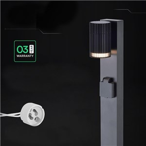 Słupek ogrodowy V-TAC 80CM GU10 czarny gniazdo 230V VT-10178 3 lata gwarancji