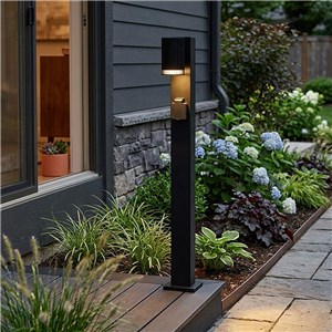 Słupek ogrodowy V-TAC 80CM GU10 czarny gniazdo 230V VT-10178 3 lata gwarancji