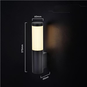 Oprawa ścienna elewacyjna V-TAC LED 8W IP44 czarna VT-10179 3000K 900lm