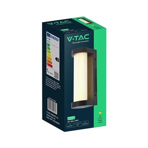 Oprawa ścienna elewacyjna V-TAC LED 8W IP44 czarna VT-10180 3000K 1100lm