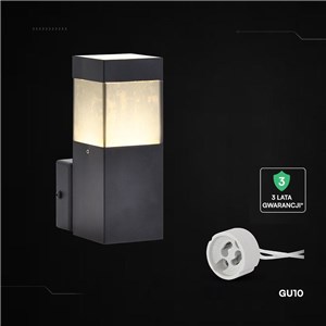 Oprawa ścienna elewacyjna V-TAC LED GU10 czarna IP44 VT-10186 3 lata gwarancji
