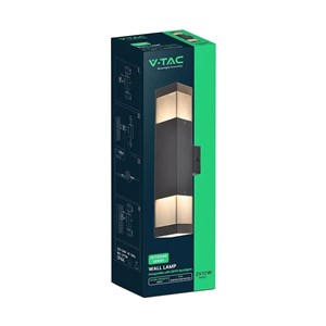 Oprawa ścienna elewacyjna V-TAC LED 2xGU10 czarna IP44 VT-10187 3 lata gwarancji