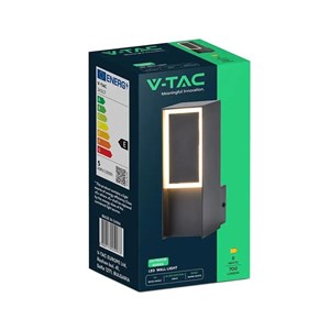 Oprawa ścienna elewacyjna V-TAC LED 5W IP44 czarna VT-10189 3000K 700lm