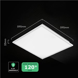 Panel LED V-TAC 40W 60x60 backlight 33mm 120Lm/W zmiana barwy CCT VT-61042CCT 3000K-4000K-6500K 4800lm 5 lat gwarancji