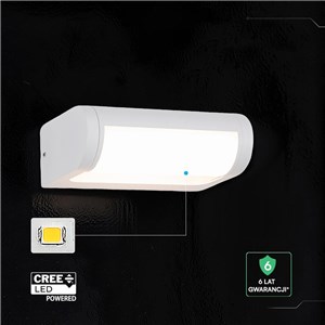 Kinkiet ścienny ogrodowy elewacyjny V-TAC 10W CREE CHIP regulowany IP65 biały VT-120012-W 3000K 1550lm 6 lat gwarancji
