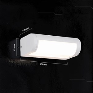 Kinkiet ścienny ogrodowy elewacyjny V-TAC 10W CREE CHIP regulowany IP65 biały VT-120012-W 3000K 1550lm 6 lat gwarancji